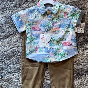 Free Planet Baby Boys Button Down Matching Set